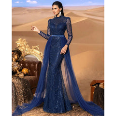 TITLE: Starlight Sequined Evening Gown Dress