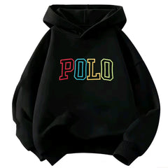 Children Hooded Kids Hoodie Colorful Gradient POLO Letter Print Long Sleeve Pullover Sweatshirt Boy Girl Casual Autumn Outerwear