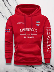 Britain Print Casual Pullover Hoodie