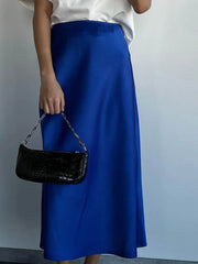 Elegant Satin A-Line Summer Skirt