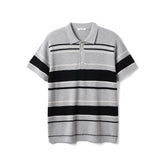 Oversize Striped Knit Summer Polo