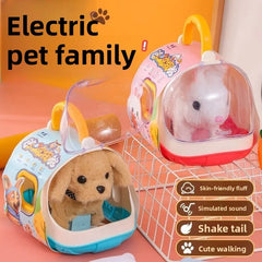 New Children's Simulation of Electric Plush Animal Toys, Play House Gifts for Boys and Girls with Sound Pet Toy Sets with Cages!