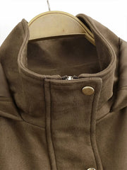 Elegant Hooded Double Breasted Jacket