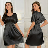 NIUNIUSHOW Silky Satin V Nightgown