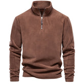 Thick Fleece Zip Neck Pullover