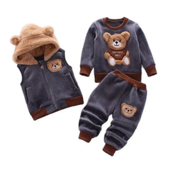 Fleece Hooded Baby Outfit Set