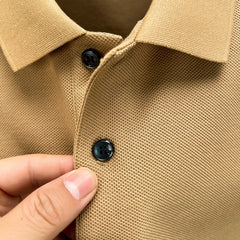 Classic Men Short Sleeve Polo Shirt 100% Mercerized Cotton Breathable Summer Golf Business Casual Athletic Tops