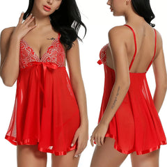 Women Lace Babydoll Nightwear Set