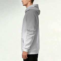Gray White Gradient Pullover Hoodie