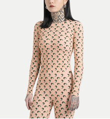 Women Jumpsuit Y2K Streetwear Moon Print Jumpsuit Elastic Long Sleeve Round Neck Autumn Sexy Fashion Bodysuit