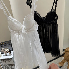 Elegant Lace Nighty Robe Set