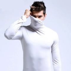 Slim Black Turtleneck Tee Men