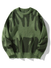 Geometric Knit Contrast Pullover Sweater