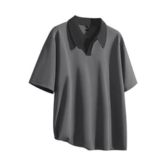 Oversized Contrast Summer Polo Shirt