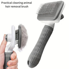 Self-Cleaning One-Click Grooming Brush
