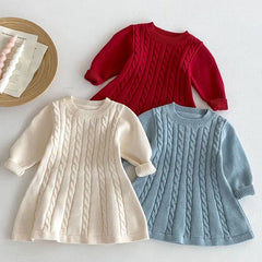 Knitted Princess Party Girls Dress