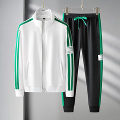 Autumn Mens Sportswear Suits Fashion Tracksuit 2 Piece Sets Jacket+Pants Sweatsuit Man Outdoor Joggers Running Sports Suits 5XL