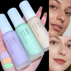 Silky and clear primer, natural cream to brighten and prevent makeup from coming off easily, foundation liquid,
