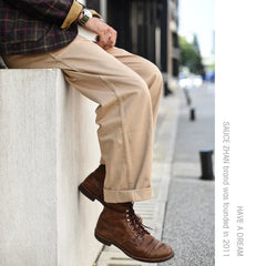 SauceZhan XX001 Chino Pants Vintage Cargo Pants Men Pants Men Cotton Straight Pants & Capris Casual Pants 310g Thick Loose