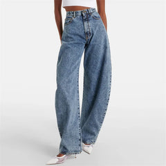 High Waist Straight Denim Pants