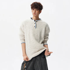 Korean Button Knit Pullover