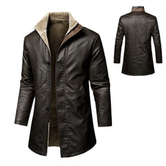 Vintage Faux Leather Winter Coat