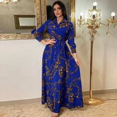 Women's Fashion New Sexy Elegant Dress Temperament Digital Printing Long Shirt Dress Ladies Elegant Commuter Casual Dress