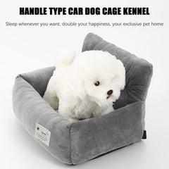 Dog Car Seat Pet Travel Booster Seat with Handle Dog Safety Car Seat Dog Car Bed Dual-Use for Car and Home Travel Carrier Bed