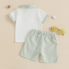 Striped Collar Summer Set