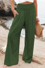 Drawstring Beach Wide Leg Pants