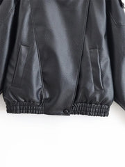 Black Faux Leather Moto Jacket