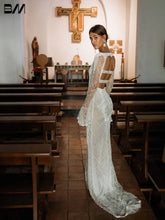 Shimmering Pearl Sheath Wedding Gown