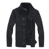 Buttoned Stand Collar Cardigan