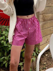 Elastic Waist Solid Summer Shorts