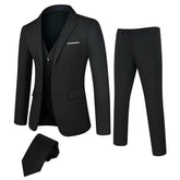 Men’s Regular-Fit Formal Suit Set – Tuxedo Jacket & Trousers