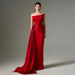 Strapless Satin Mermaid Evening Gown