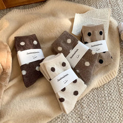 Polka Velvet Winter Socks