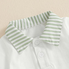 Striped Collar Summer Set