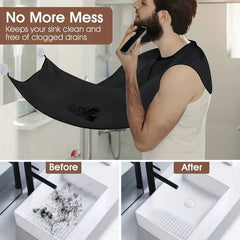 Men's Beard Shaving Bib - Clean Cape for Shaving and Grooming - Ideal for Care and Hygiene