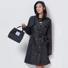 Fashion Women Thin Raincoat Poncho Ladies Waterproof Long Slim Raincoats Adults Outdoor Hiking Windproof Rain Coat With Belt