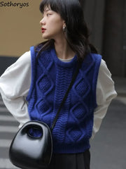 Minimal Knit Sweater Vest Women