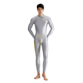 AMORESY Men's Tracksuits Sets Tops Leggings Shiny Glossy Sports Fitness Running Overall Catsuits All-purpose Jumpsuits