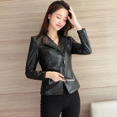 Slim Faux Leather Casual Jacket