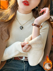 Thermal Turtleneck Fleece Knit Pullover