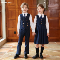 British Style Kids Vest Suit