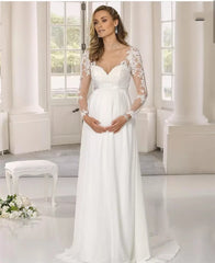 Maternity Boho Lace Wedding Gown