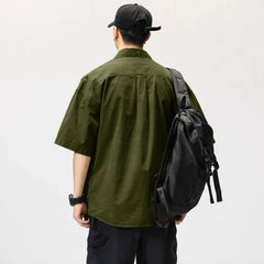 Workwear Short-Sleeved Shirt Men's New Short-Sleeved Slim Jacket Summer Men's Casual Jacket Senior Men's Student Shirt