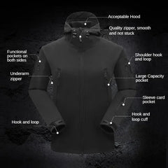 Winter Autumn Fleece Thermal Waterproof Suit Men Jacket Tactical Outdoor Fishing Hiking Camping Tracksuits Coat