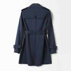 Double-Breasted Tie-Waist Trench Coat for Women