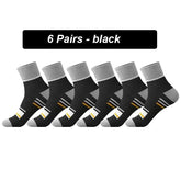 Men’s Breathable Cotton Crew Socks – 6-Pair Set